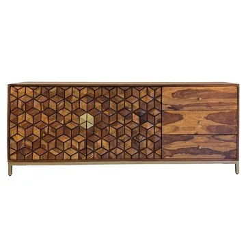 Coruna Sideboard 180 cm - varm mörkbrun och guld - Förvaring - Förvaringsmöbler - Skänkar & sideboards