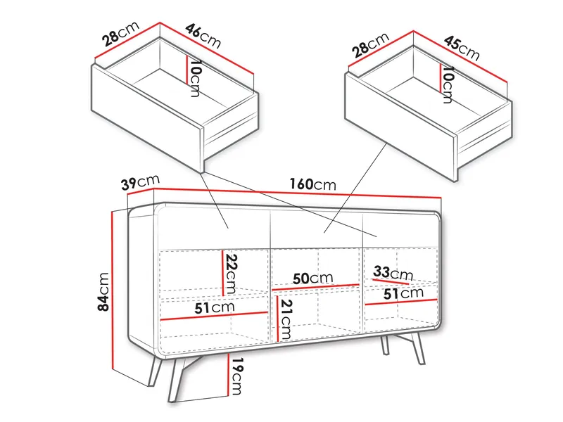 Corvan Skänk 160 cm - Förvaring - Förvaringsmöbler - Byrå
