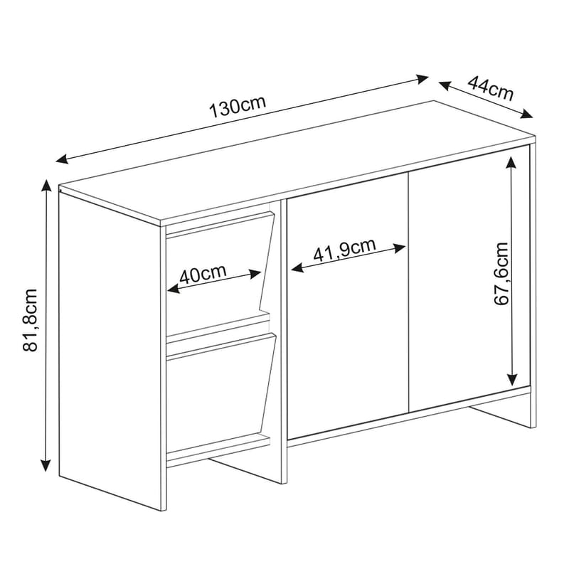 Crala Konsol 130x81,8x44 cm - Antracit - Förvaring - Förvaringsmöbler - Skänkar & sideboards