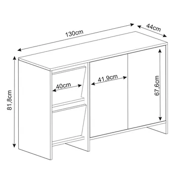 Crala Konsol 130x81,8x44 cm - Valnöt - Förvaring - Förvaringsmöbler - Skänkar & sideboards