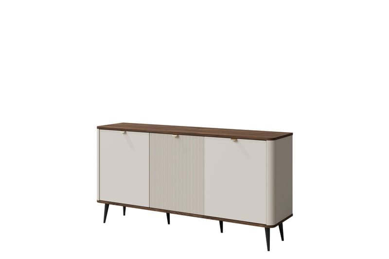 Cucina Skänk 160x40 cm i Trä med Metallben, Beige|Brun
