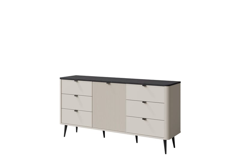 Cucina Skänk 160x40 cm i Trä med Metallben, Beige|Grå