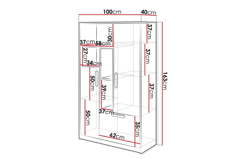 Dekona Highboard - Mörkgrå/Ljusgrå/Vit/Beige - Förvaring - Förvaringsmöbler - Byrå