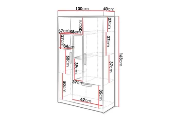 Dekona Highboard - Mörkgrå/Ljusgrå/Vit/Beige - Förvaring - Förvaringsmöbler - Byrå