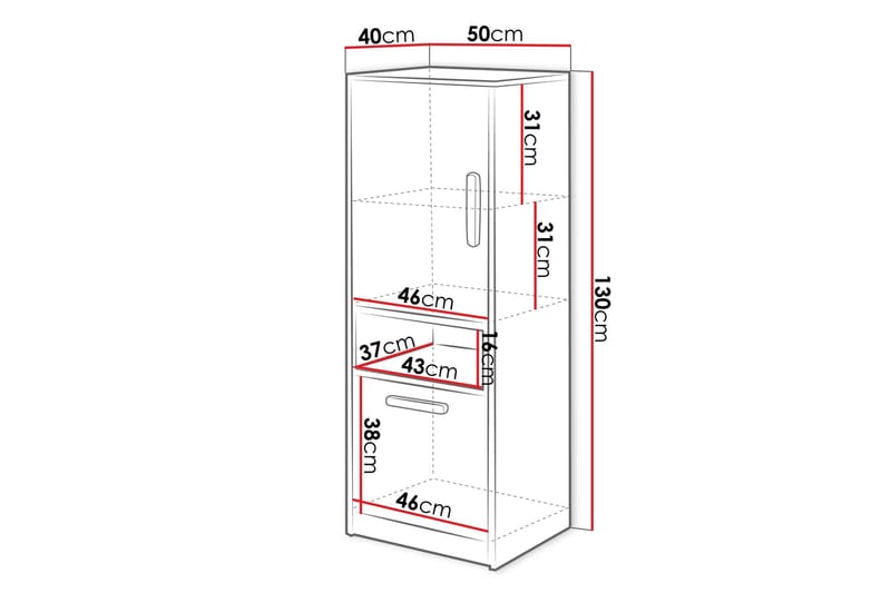Dekona Highboard - Svart/Vit - Förvaring - Förvaringsmöbler - Byrå