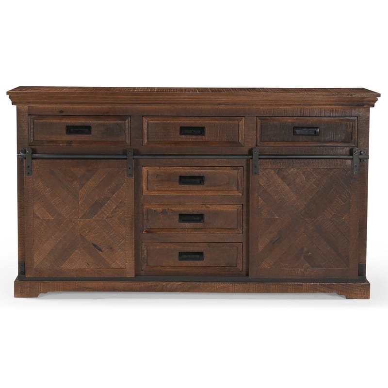 Don Skänk 160x90 cm - Djupbrun med svarta metalldetaljer - Förvaring - Förvaringsmöbler - Skänkar & sideboards