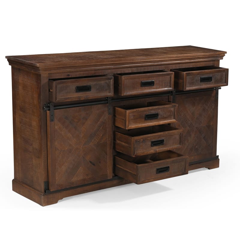 Don Skänk 160x90 cm - Djupbrun med svarta metalldetaljer - Förvaring - Förvaringsmöbler - Skänkar & sideboards