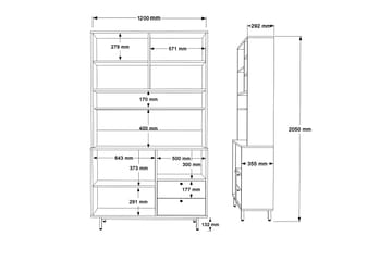 Donae Byrå 120 cm - Ek/Antracit - Förvaring - Förvaringsmöbler - Byrå