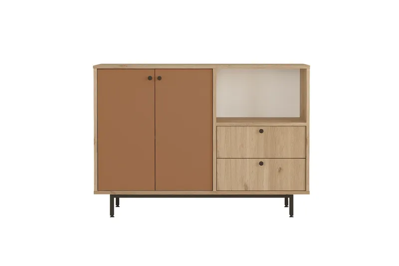 Donae Byrå 120 cm, Ek/Röd