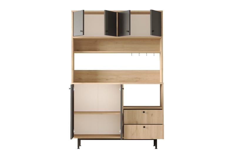 Donae Highboard - Ek/Antracit - Förvaring - Förvaringsmöbler - Byrå