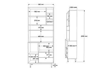 Donae Highboard - Ek/Antracit - Förvaring - Förvaringsmöbler - Byrå