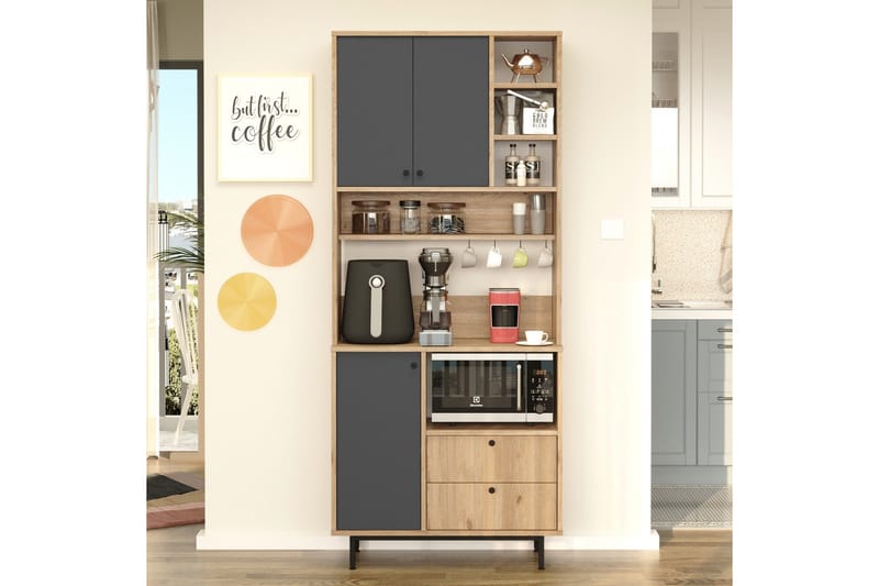Donae Highboard - Ek/Antracit - Förvaring - Förvaringsmöbler - Byrå