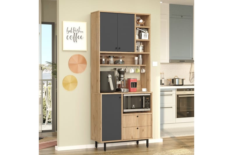 Donae Highboard - Ek/Antracit - Förvaring - Förvaringsmöbler - Byrå