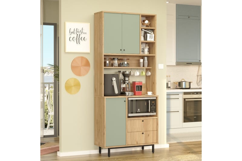 Donae Highboard - Ek/Grön - Förvaring - Förvaringsmöbler - Byrå