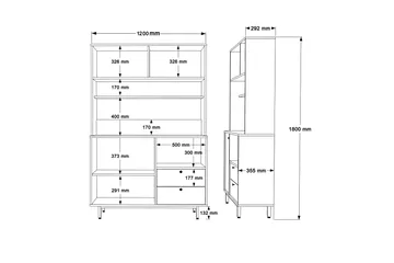 Donae Highboard - Ek/Grön - Förvaring - Förvaringsmöbler - Byrå