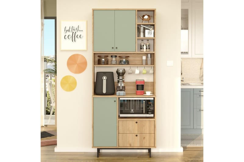 Donae Highboard - Ek/Grön - Förvaring - Förvaringsmöbler - Byrå