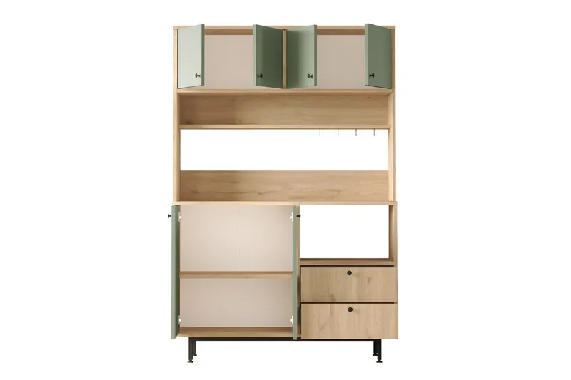 Donae Highboard - Ek/Grön - Förvaring - Förvaringsmöbler - Byrå