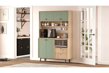 Donae Highboard - Ek/Grön - Förvaring - Förvaringsmöbler - Byrå