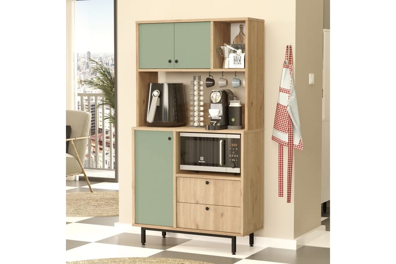 Donae Highboard - Ek/Grön - Förvaring - Förvaringsmöbler - Byrå