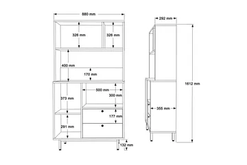 Donae Highboard - Ek/Grön - Förvaring - Förvaringsmöbler - Byrå