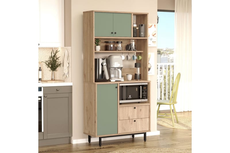 Donae Highboard - Ek/Grön - Förvaring - Förvaringsmöbler - Byrå