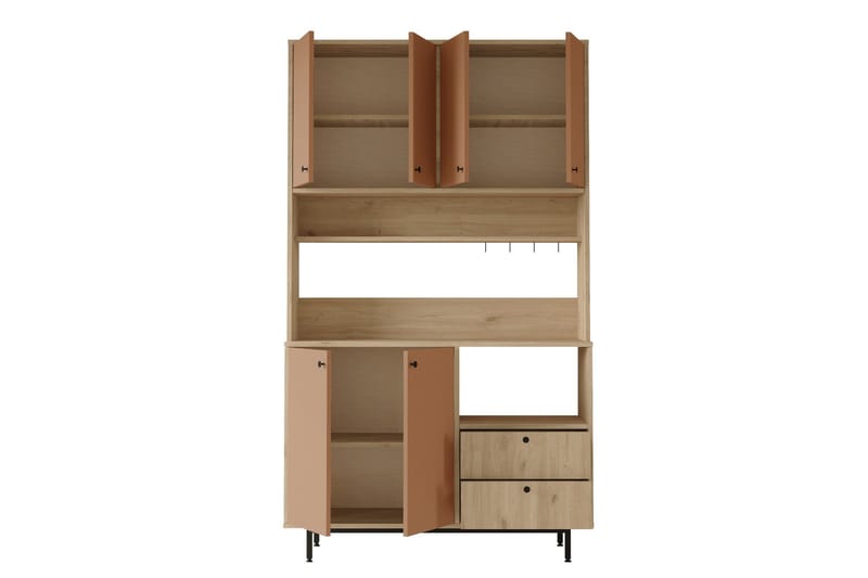 Donae Highboard - Ek/Röd - Förvaring - Förvaringsmöbler - Byrå