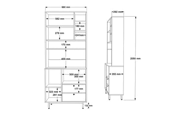 Donae Highboard - Ek/Vit - Förvaring - Förvaringsmöbler - Byrå