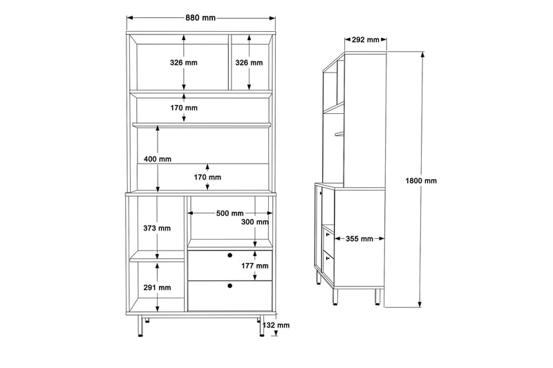 Donae Highboard - Ek/Vit - Förvaring - Förvaringsmöbler - Byrå