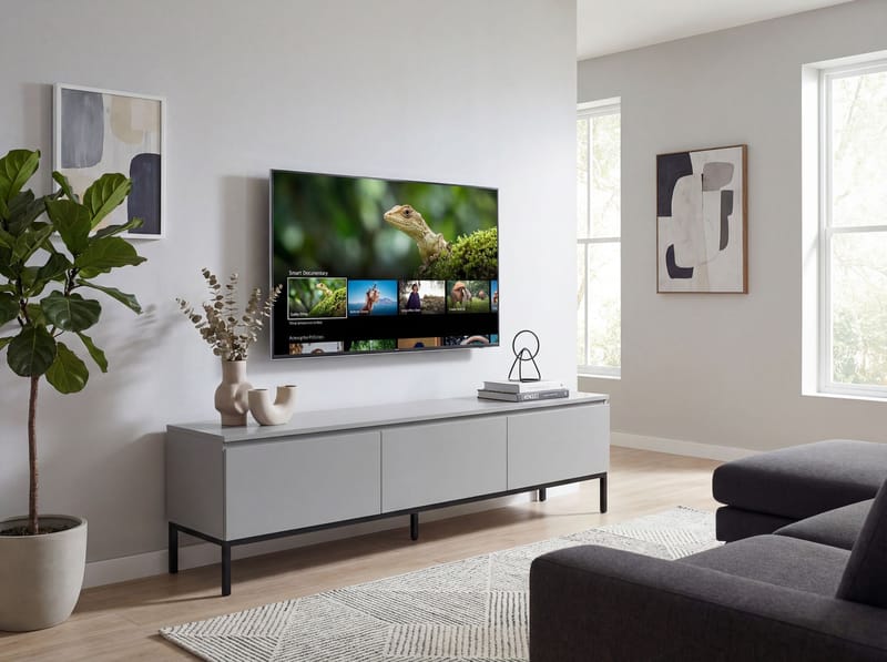 Dorvik TV-bänk 150 cm med 3 lådor - ljusgrått och svart - Förvaring - Förvaringsmöbler - Skänkar & sideboards