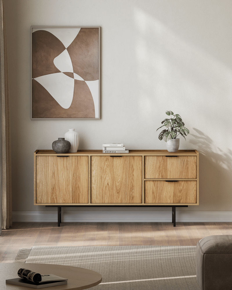 Dravo Skänk 68x150 cm - Naturlig hickory - Förvaring - Förvaringsmöbler - Skänkar & sideboards