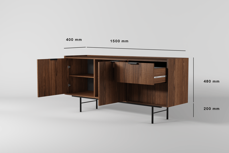 Dravo Skänk 68x150 cm - Warmia valnöt - Förvaring - Förvaringsmöbler - Skänkar & sideboards