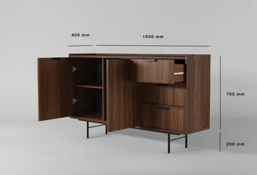 Dravo Skänk 90x150 cm - Warmia valnöt - Förvaring - Förvaringsmöbler - Skänkar & sideboards