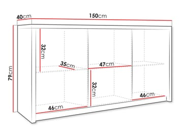 Driva Skänk 150 cm - Vit - Förvaring - Förvaringsmöbler - Skänkar & sideboards