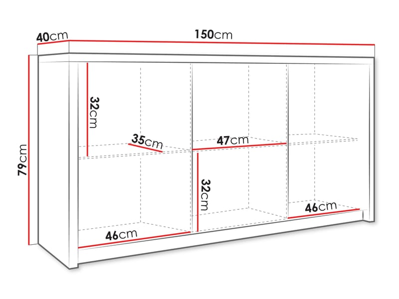 Driva Skänk 150 cm - Vit - Förvaring - Förvaringsmöbler - Skänkar & sideboards