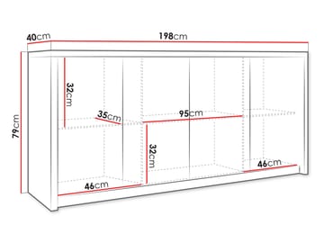 Driva Skänk 198 cm - Vit - Förvaring - Förvaringsmöbler - Skänkar & sideboards
