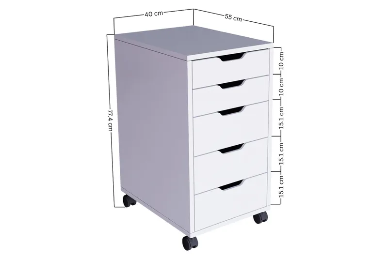 Durusu Byrå 40 cm - Vit - Förvaring - Förvaringsmöbler - Byrå