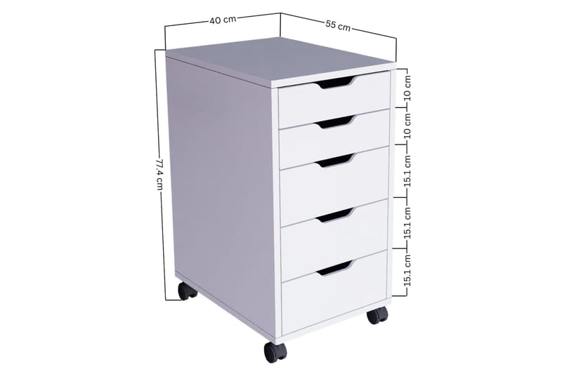 Durusu Byrå 40 cm - Vit - Förvaring - Förvaringsmöbler - Byrå