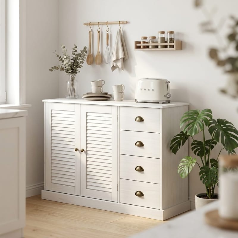 Edith Skänk 125x80 cm - Vit - Förvaring - Förvaringsmöbler - Skänkar & sideboards