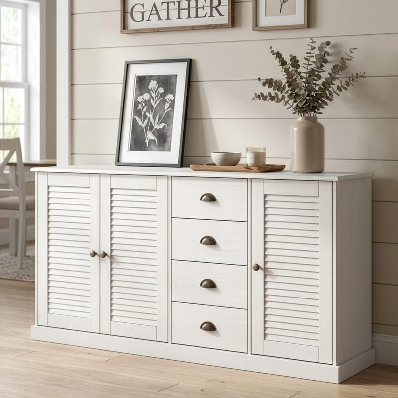 Edith Skänk 166x80 cm - Vit - Förvaring - Förvaringsmöbler - Skänkar & sideboards