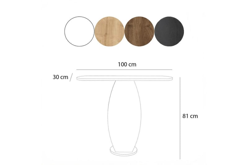 Ellittica Hörnbyrå 100 cm - Vit - Förvaring - Förvaringsmöbler - Byrå