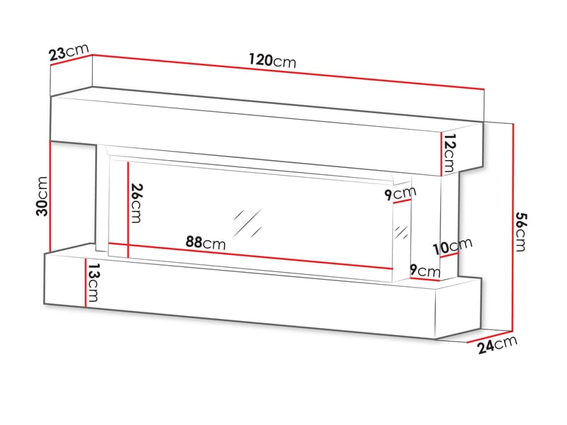 Erylin Elektrisk Eldstad 120 cm - Förvaring - Förvaringsmöbler - Byrå