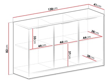 Escaldes Skänk 138 cm - brun, svart - Förvaring - Förvaringsmöbler - Skänkar & sideboards