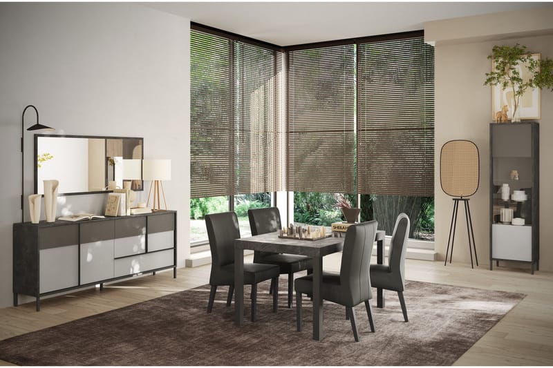 Everest Skänk 206x40 cm - Grå/Mörkgrå - Förvaring - Förvaringsmöbler - Skänkar & sideboards