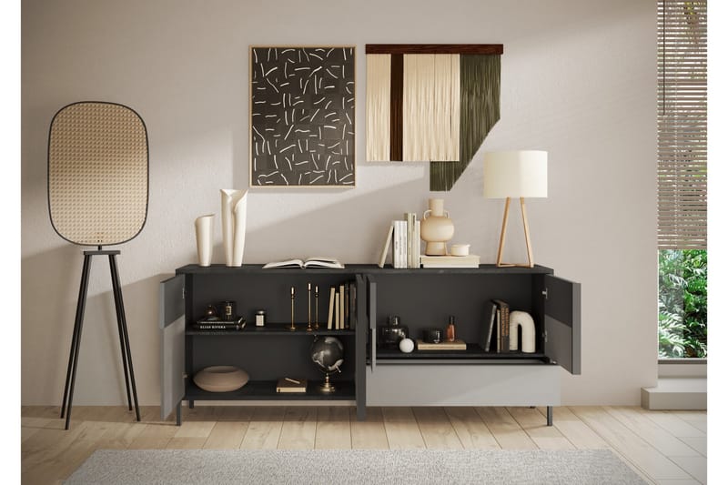 Everest Skänk 206x40 cm - Grå/Mörkgrå - Förvaring - Förvaringsmöbler - Skänkar & sideboards