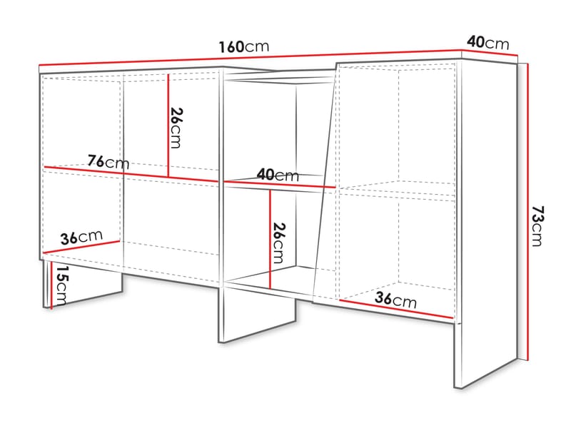 Falkor skåp 160x73 cm - Kashmir - Förvaring - Förvaringsmöbler - Skänkar & sideboards
