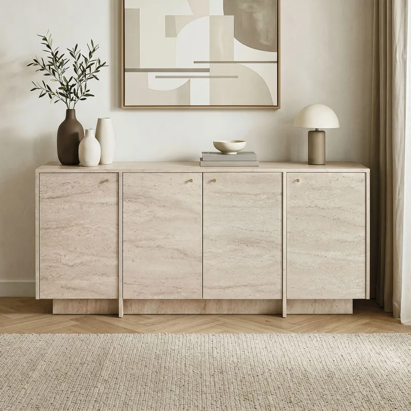 Farvik Konsolbord 180x82x45 cm - Travertin - Förvaring - Förvaringsmöbler - Skänkar & sideboards