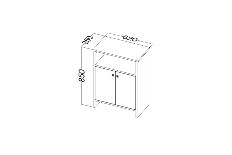 Flerfunktionsskåp Cladells Sonomo / Vit - Vit - Förvaring - Förvaringsmöbler - Byrå