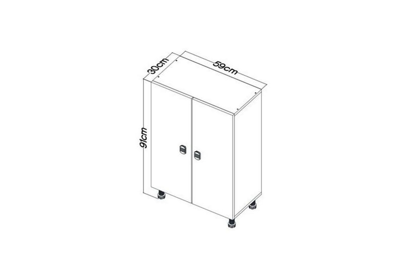 Flerfunktionsskåp Sourav Atlantikfuru / Vit - Brun/Vit - Förvaring - Förvaringsmöbler - Byrå