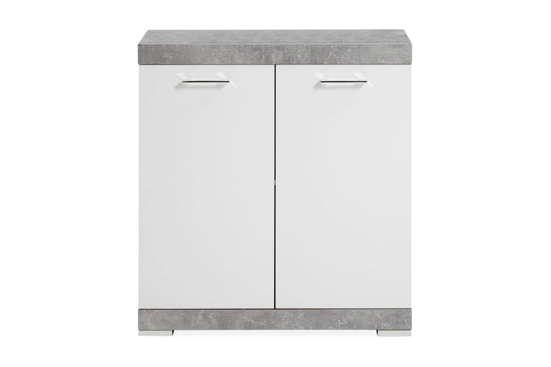 FMD Byrå med 2 luckor 80x34,9x89,9 cm vit och betong - Vit - Byrå