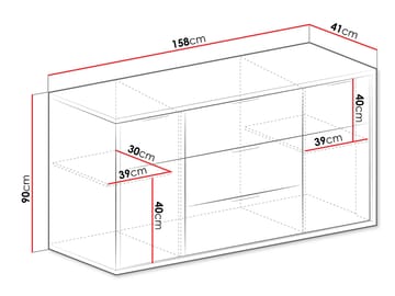 Fonti Rektangulär Skänk 158 cm i Trä - Brun - Förvaring - Förvaringsmöbler - Skänkar & sideboards